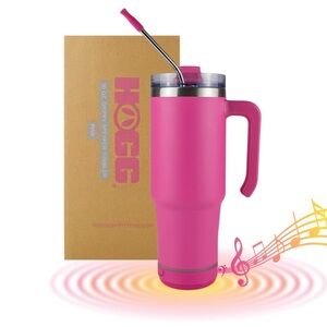 Bluetooth Speaker Tumbler 30 oz HOGG Travel Mug Hot Pink